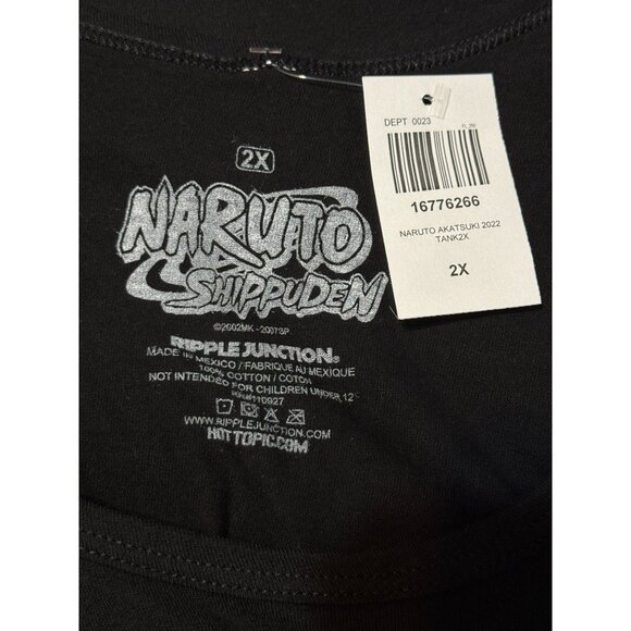 Hot Topic Naruto Shippuden Akatsuki Cloud Tank Top - Picture 5 of 11